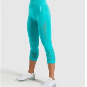 Gymshark Crop Energy Leggings Caribbean Blue sz M